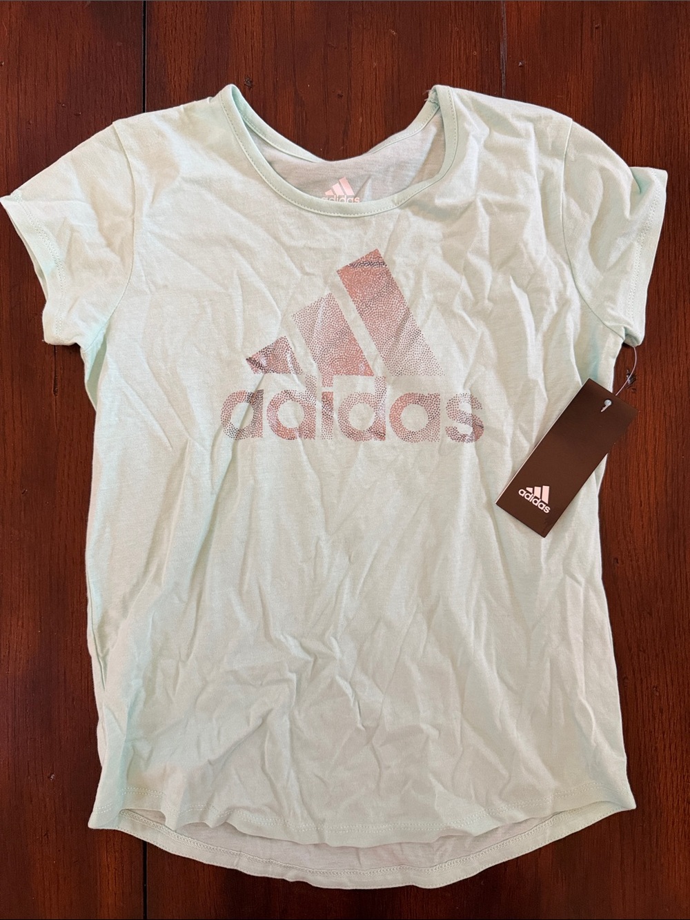 NWT girls adidas Mint Short Sleeve Logo Tee